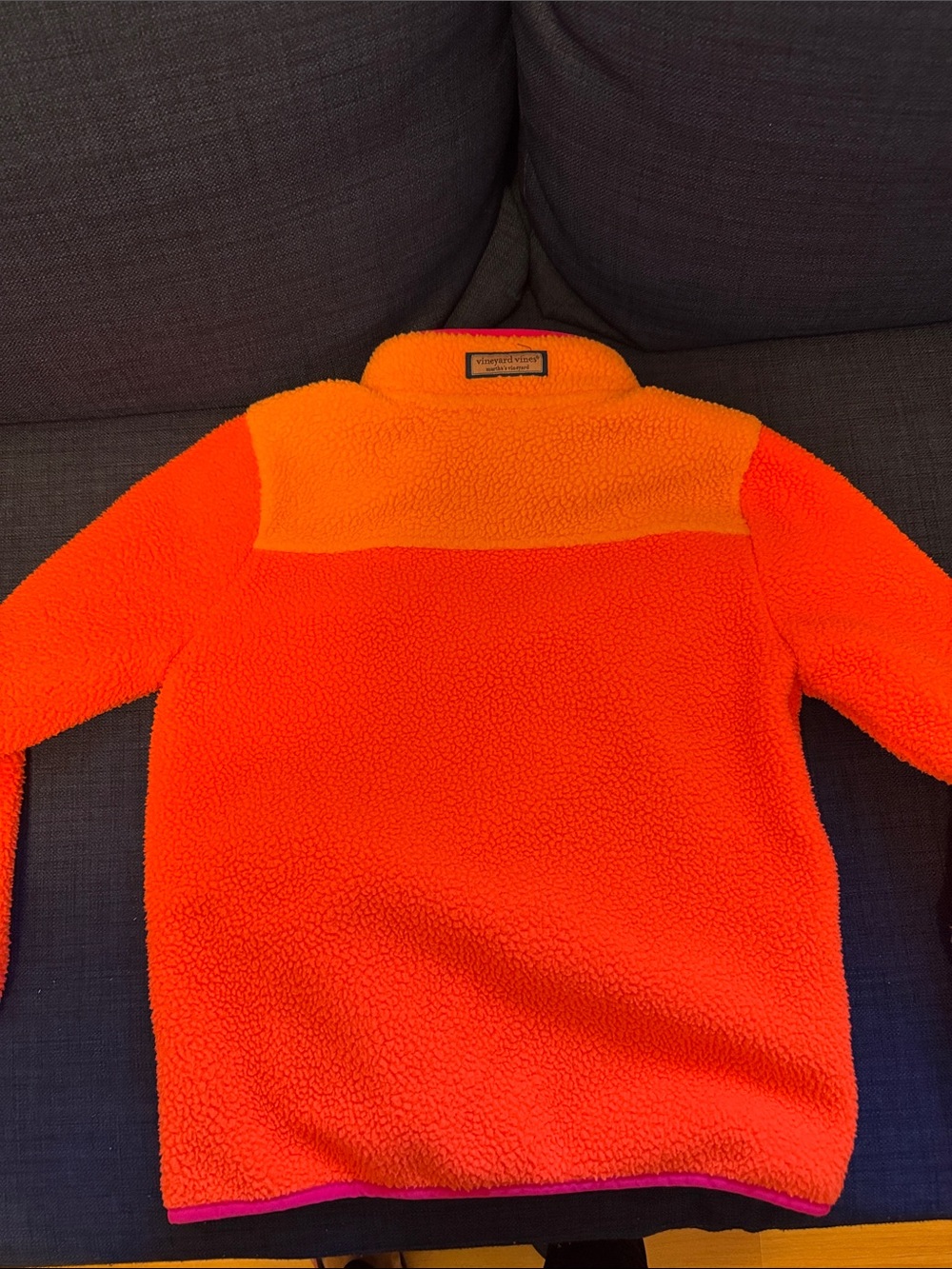 Vineyard Vines Pink & Orange Sherpa Pullover - Picture 6 of 6